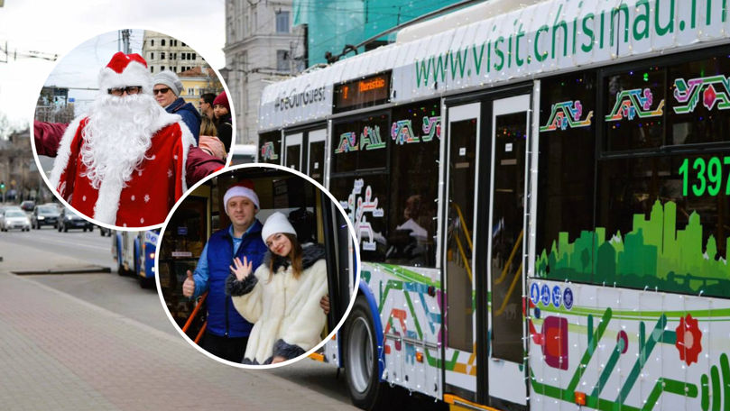 Troleibuzul Turistic de Crăciun: Moșul le va oferi cadouri celor mici