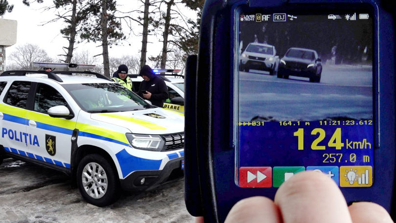 124 km/h unde limita este 70km/h: Zeci de șoferi, amendați la Sângerei