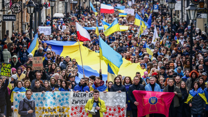 Manifestații pro-ucrainene în mai multe orașe europene: Putin asasin