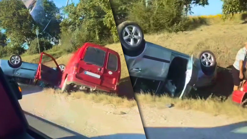 Accident pe traseul Chișinău-Orhei: Două mașini au ajuns într-un șanț