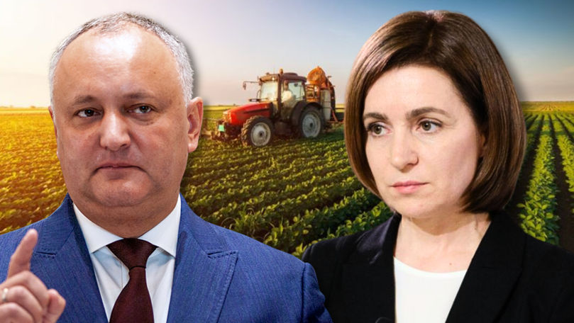 Dodon: Sandu se uită de la înălțimea avionului lui Macron la agricultori