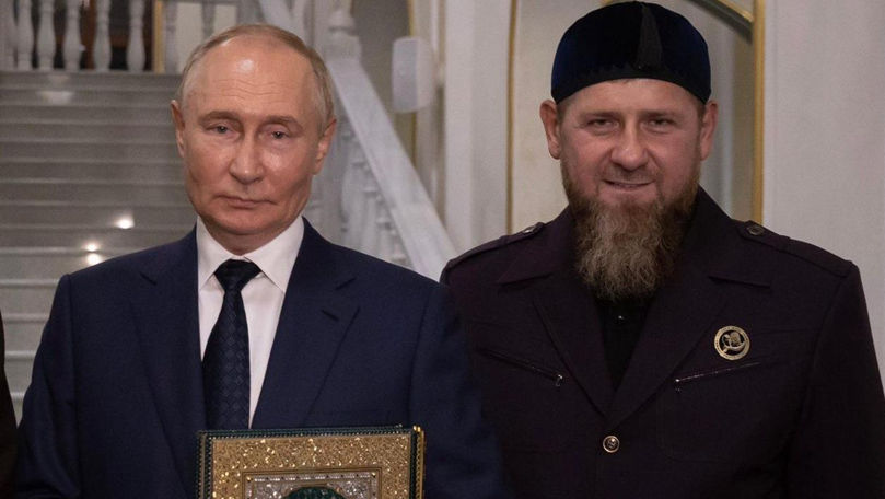 Kadîrov, mesaj alături de o poză cu Putin: Regele meu care nu doarme