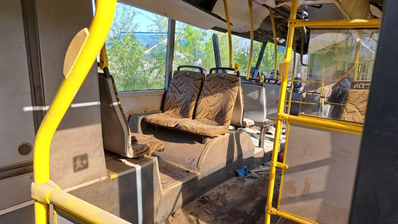 Un autobuz, lovit de dronă în Ucraina: Sunt cel puțin nouă morți
