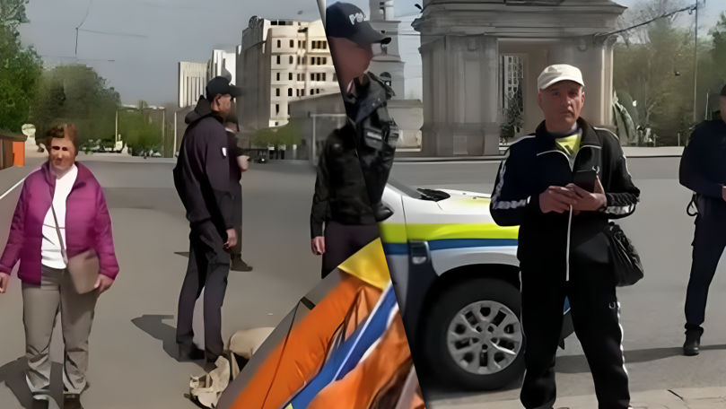 Un grup de persoane protestează la Guvern: Nu plecăm până nu iese Recean