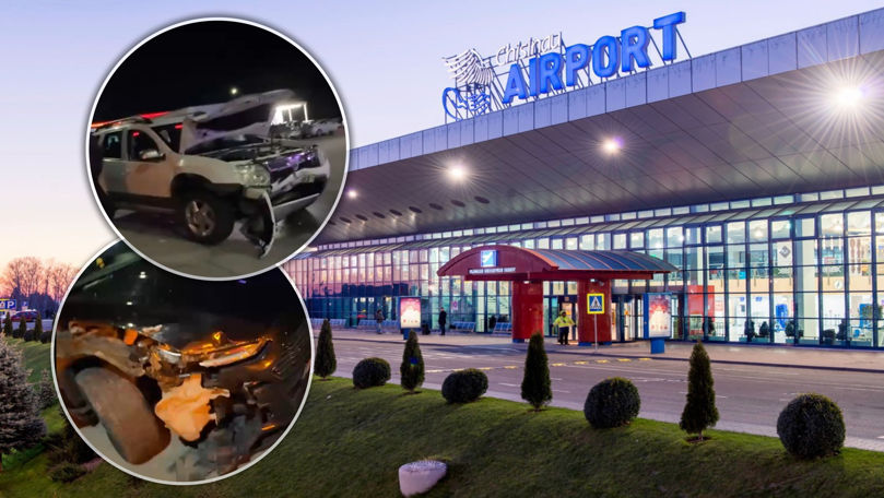 Accident lângă Aeroportul din Chișinău: Patru automobile, avariate grav