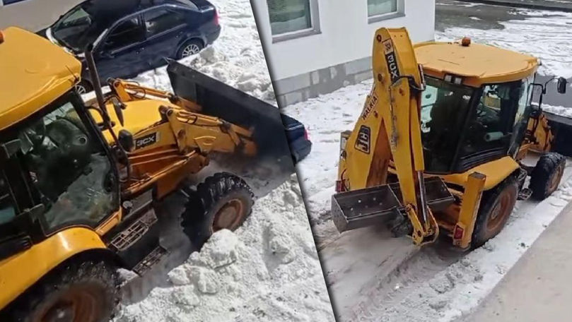 Autoritățile spaniole au scos excavatoarele pentru a îndepărta grindina de pe străzi