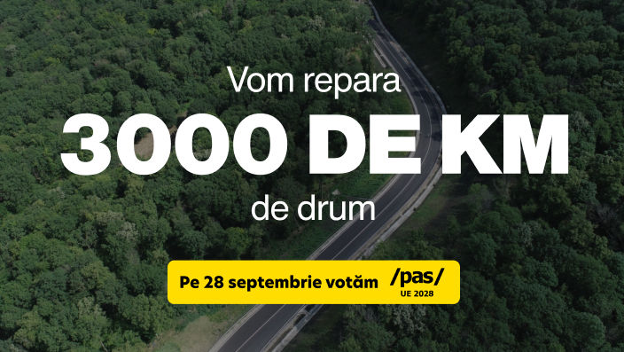 Vom repara 3.000 km de drum – angajamentul PAS pentru următorii 4 ani Ⓟ