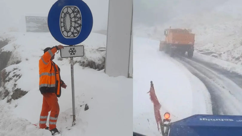 Transfăgărășanul, închis din cauza ninsorilor abundente