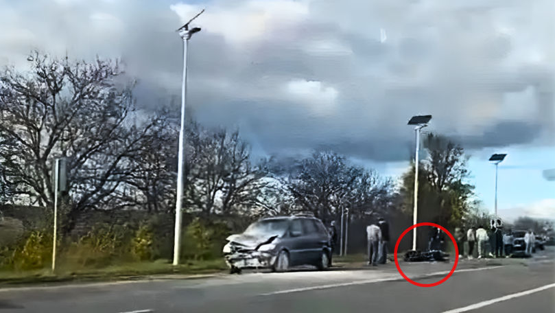 Grav accident pe traseul Bălți – Pelinia: Un motociclist, la spital