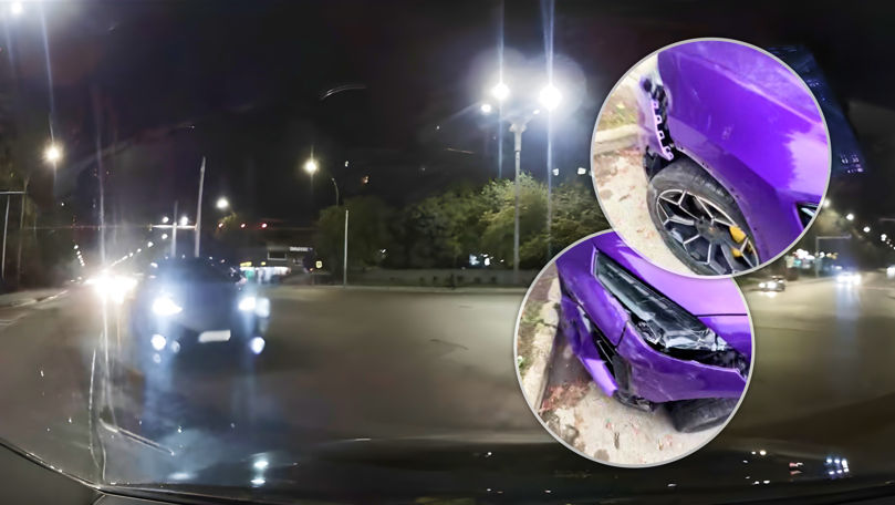 Imagini video cu accidentul de lux în care a fost avariat un Lamborghini