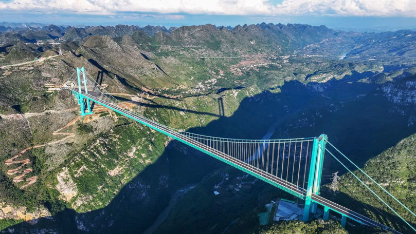 Cel mai înalt pod din lume, dat în folosință în China