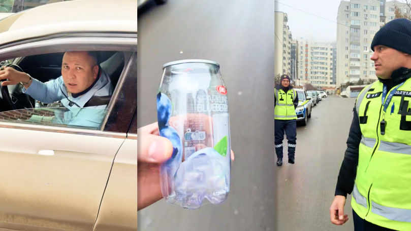 Cum un cetățean l-a pedepsit pe un taximetrist care aruncă gunoiul peste geam în Chișinău