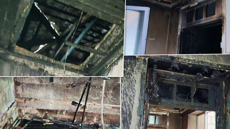 Incendiu puternic la Mărăndeni. O familie cu doi copii a rămas fără locuință
