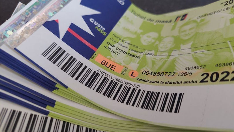 Valoarea tichetelor de masă va crește până la 70 de lei pe zi