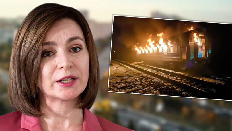 Maia Sandu condamnă atacul asupra unui tren în Ucraina: Încalcă dreptul internațional