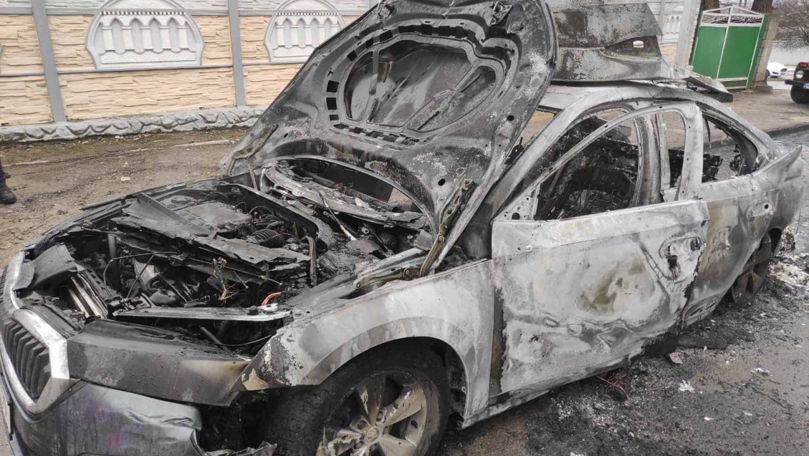 Un automobil, cuprins de flăcări la Cahul: Focul a distrus 90% din mașină