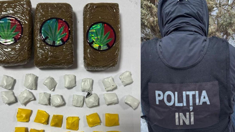 Patru tineri, reținuți la Bălți după o captură de aproape un kilogram de droguri