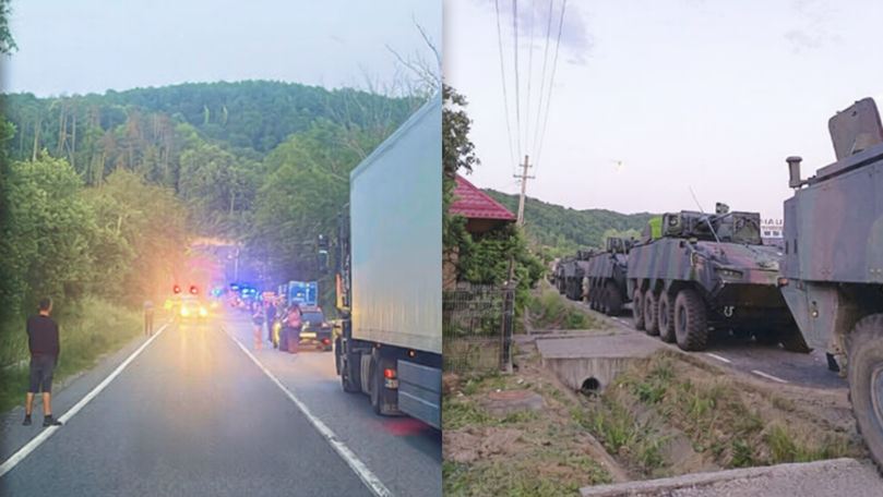 Trei transportoare blindate Piranha 5 s-au ciocnit în România: 11 militari, răniți