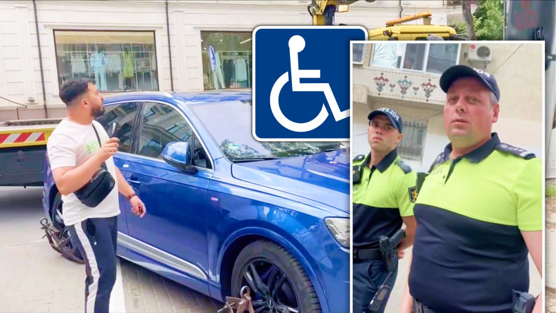 Scandal în Chișinău: Un automobil de lux parcat ilegal, avariat la evacuare