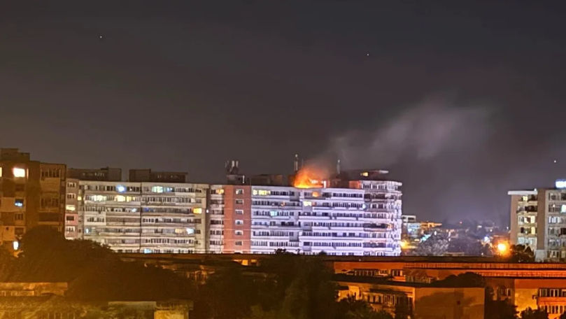 Explozie după impact: Momentul în care drona lovește blocul din Galați