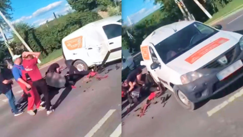Accident la Vatra: O motocicletă și o mașină s-au lovit puternic