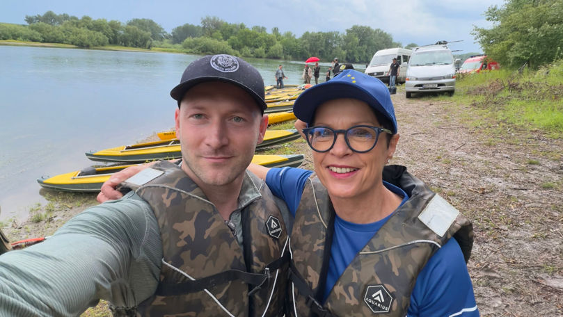 Marta Kos și Gheorghe Hajder au vâslit pe Nistru: Ploaia și vântul nu ne-au oprit