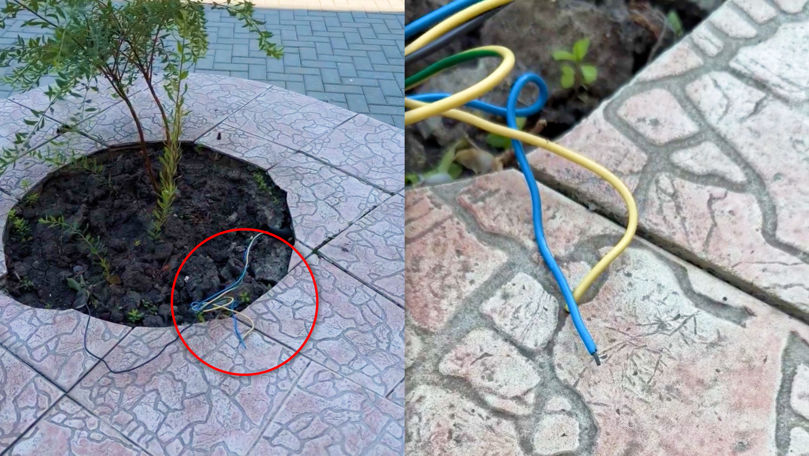Pericol în centrul Chișinăului: Fire electrice, lăsate la vedere chiar în fața PG