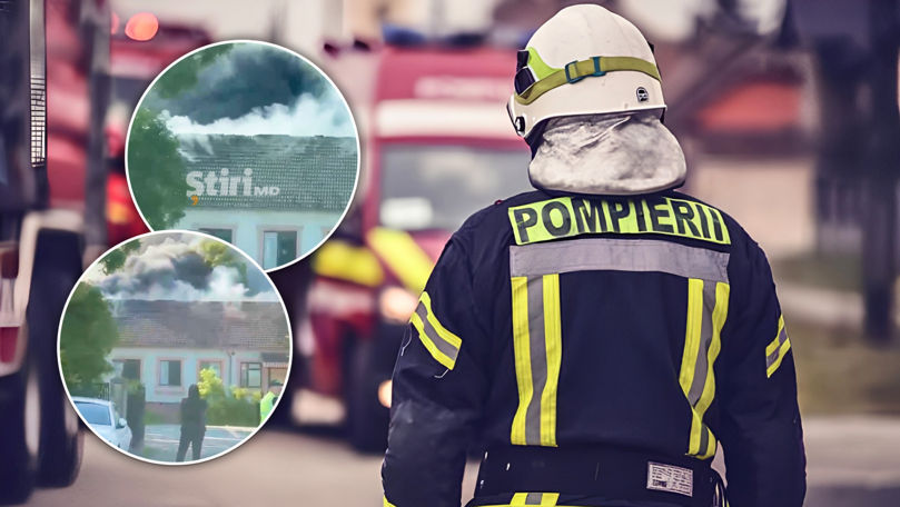 Incendiu puternic în centrul Chișinăului: Arderea a fost localizată