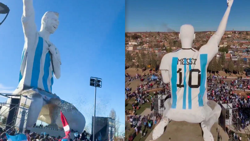 Cea mai înaltă statuie din lume dedicată lui Lionel Messi a fost amplasată în Argentina