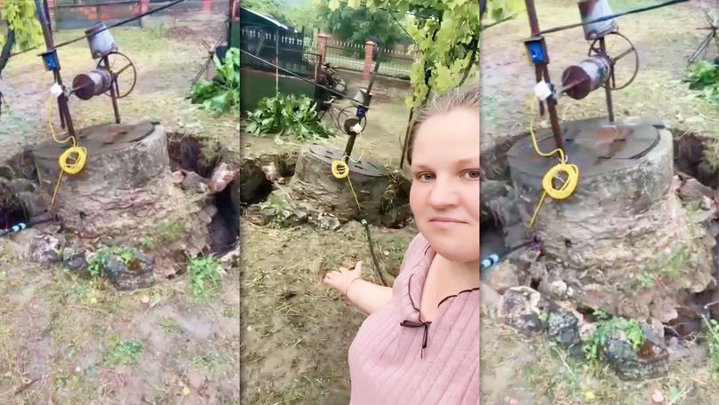 O fântână, înghițită de pământ după ploile din Ialoveni: E strașnic ce se întâmplă