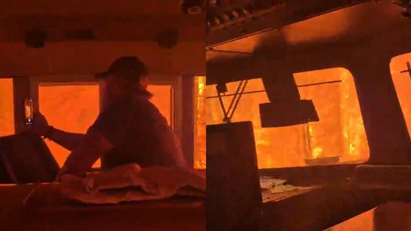 Imagini apocaliptice în Canada. Un tren, prins în mijlocul unui incendiu de vegetație