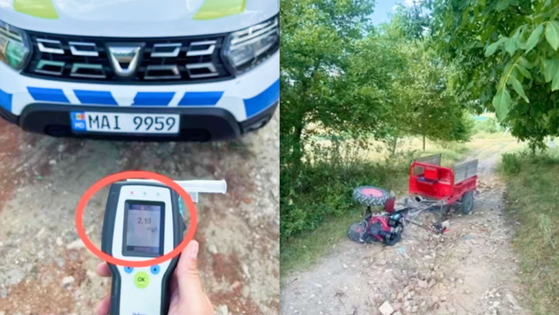 Un șofer de motocultor, prins cu 2,10 mg/l alcool în aerul expirat la Călărași