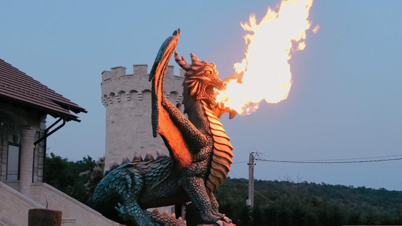 Un meșter din Rezina a creat unicul dragon din beton decorativ din Moldova