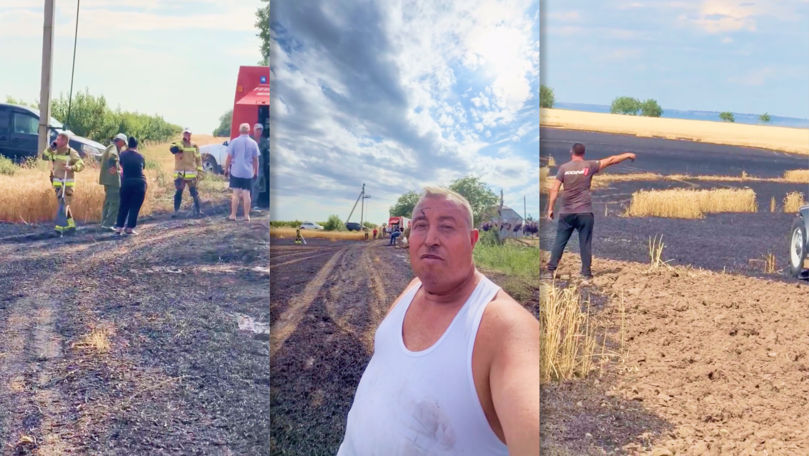Șapte hectare de grâu au ars la Tudora. Fermier: Fiți foarte atenți cu focul