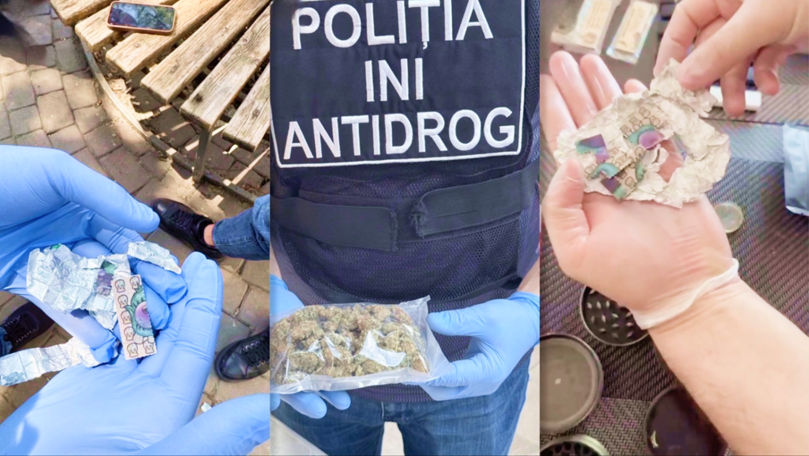 Droguri de sute de mii de lei scoase din circuit: Trei tineri, reținuți în flagrant