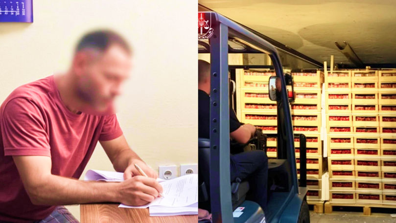 Șofer moldovean de TIR, prins cu țigări ascunse după cutiile cu căpșune