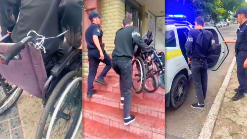 Încă un „miracol” în Chișinău: Din scaunul cu rotile, direct în mașina Poliției